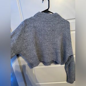 Gray turtleneck sweater